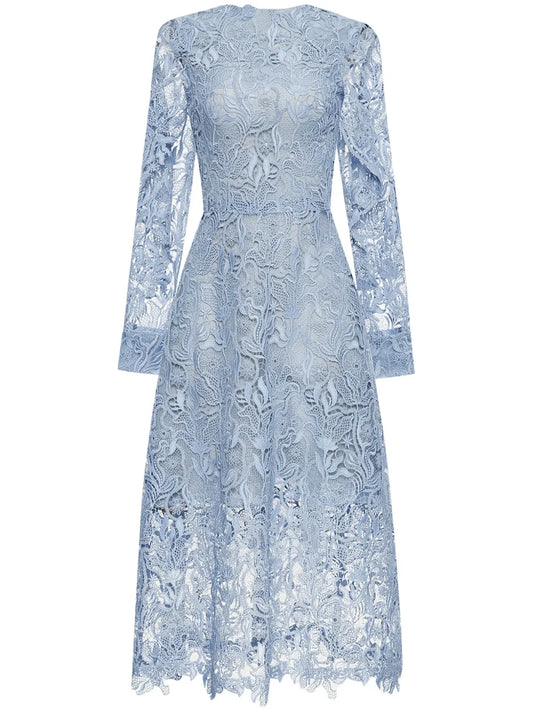 Guipure-Lace Midi Dress