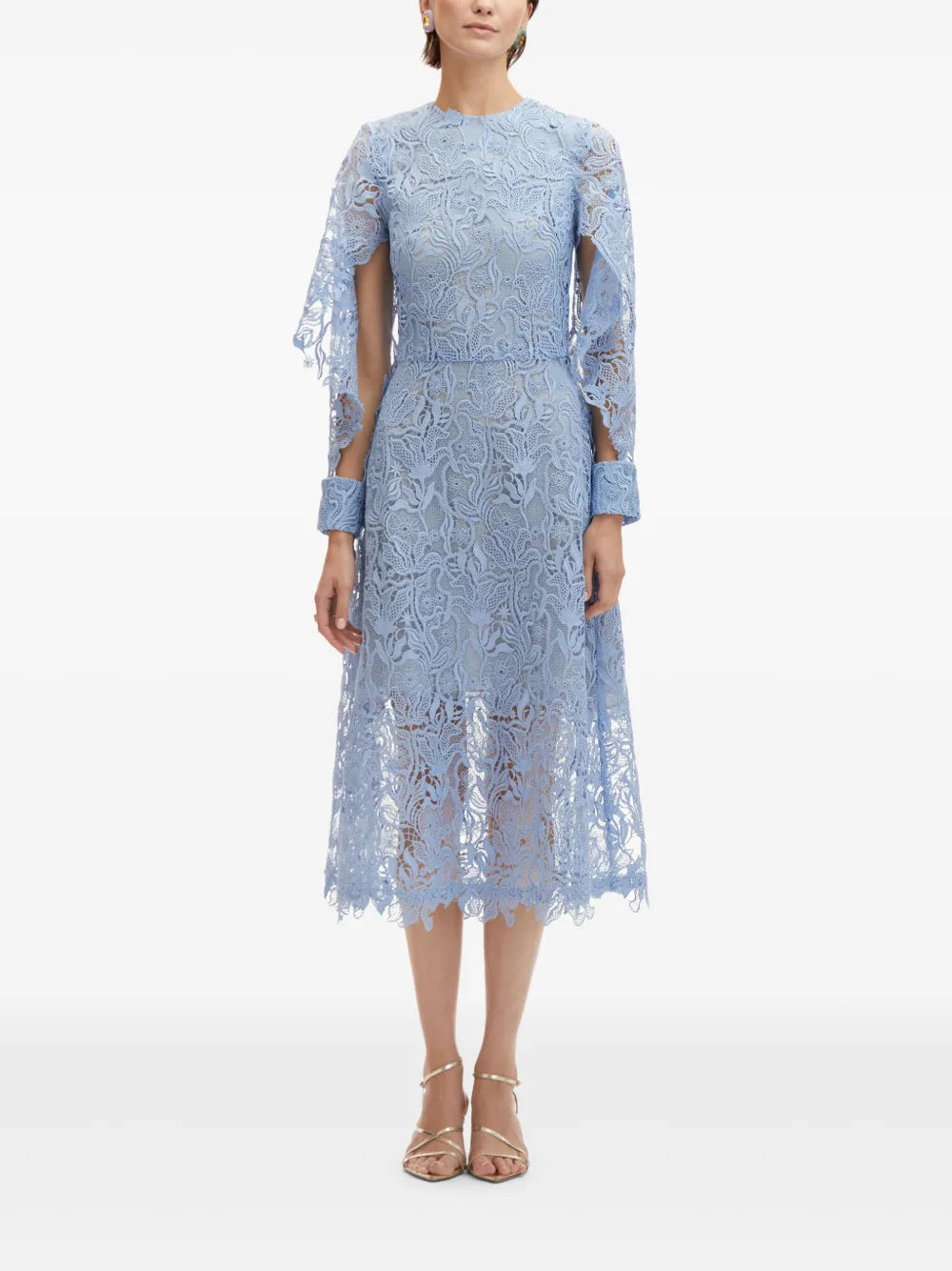 Guipure-Lace Midi Dress