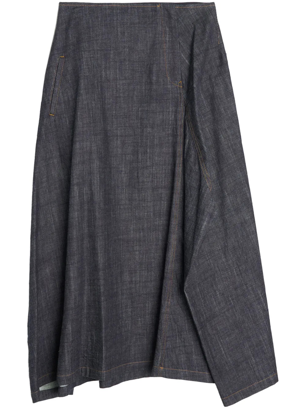 Y-Panel Tucked Midi Skirt