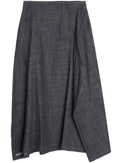 Y-Panel Tucked Midi Skirt