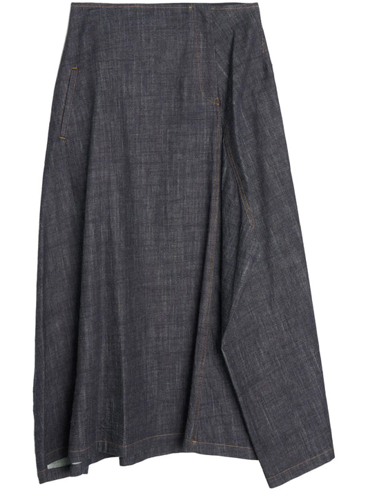 Y-Panel Tucked Midi Skirt