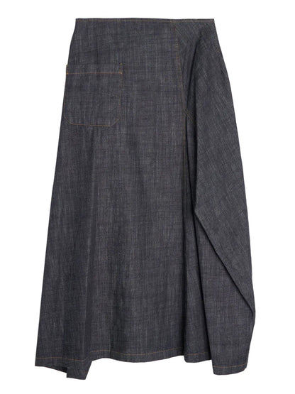 Y-Panel Tucked Midi Skirt