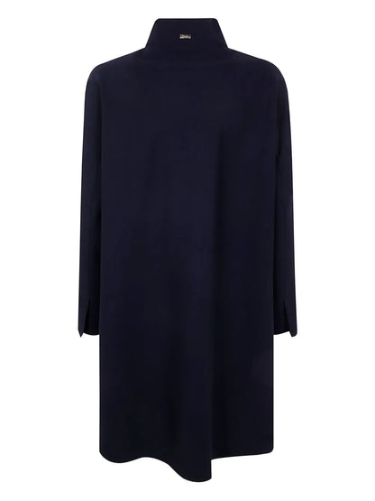 Band-Collar Buttoned Coat