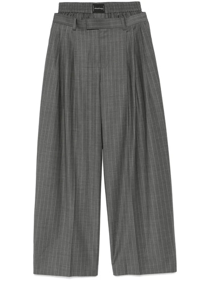 Boxer-Detail Pleated Trousers