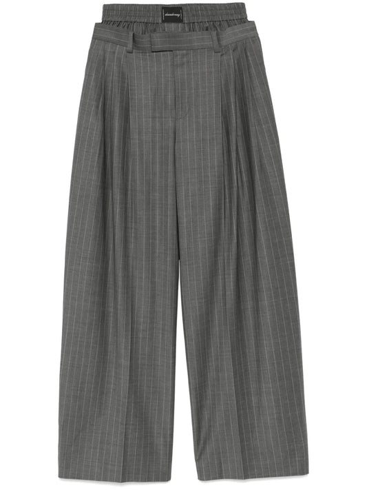 Boxer-Detail Pleated Trousers