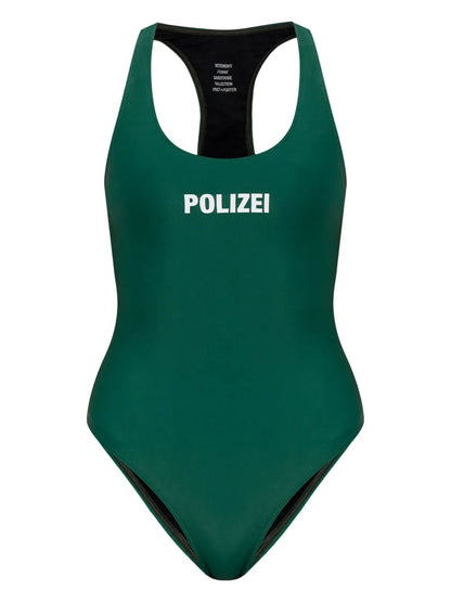 Text-Print Swimsuit