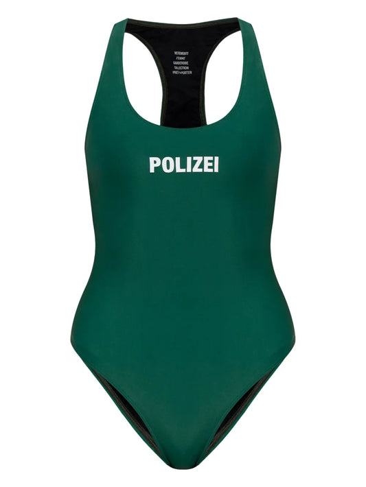 Text-Print Swimsuit