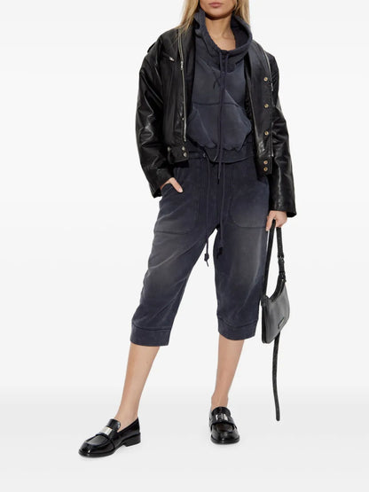 Deconstructed Cropped Track Pants