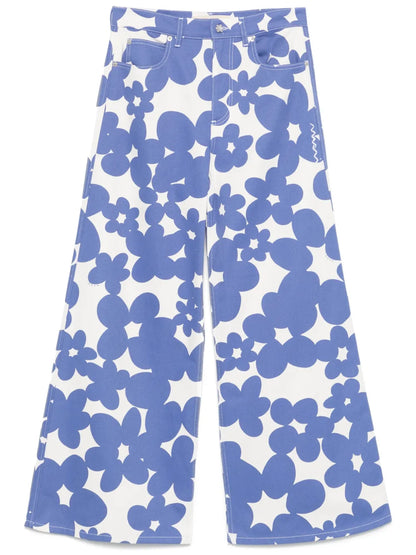 Floral-Print Trousers