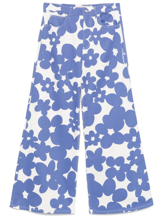 Floral-Print Trousers