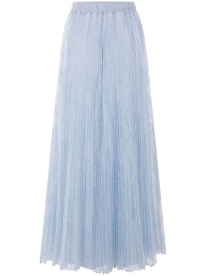 Lace-Overlay Maxi Skirt