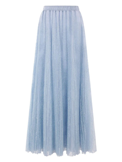 Lace-Overlay Maxi Skirt