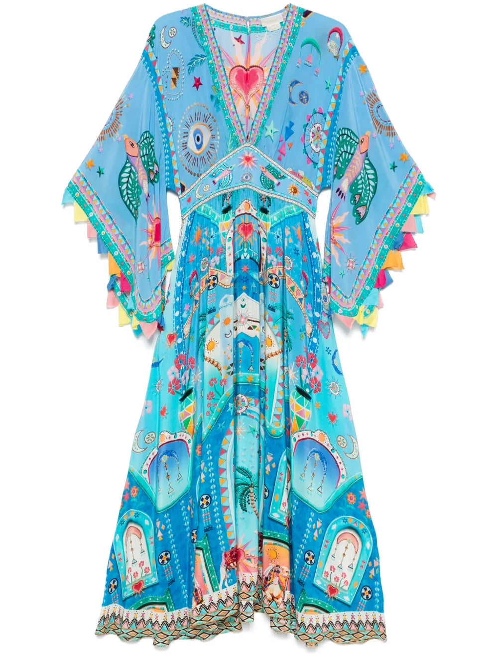 Wide-Sleeve Midi Dress