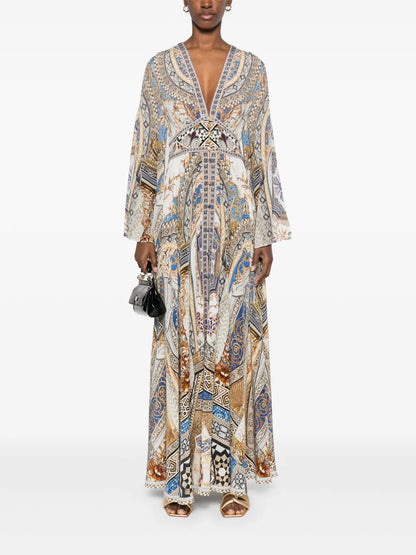 Shirred-Detail Maxi Dress