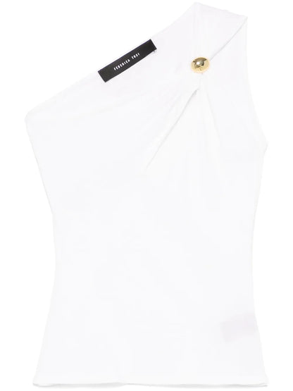 Jewel-Detail One-Shoulder Top