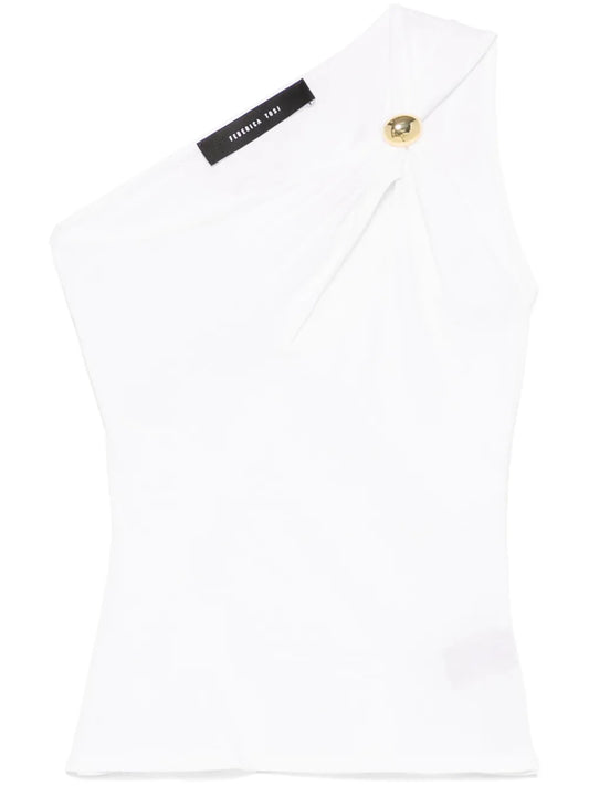 Jewel-Detail One-Shoulder Top