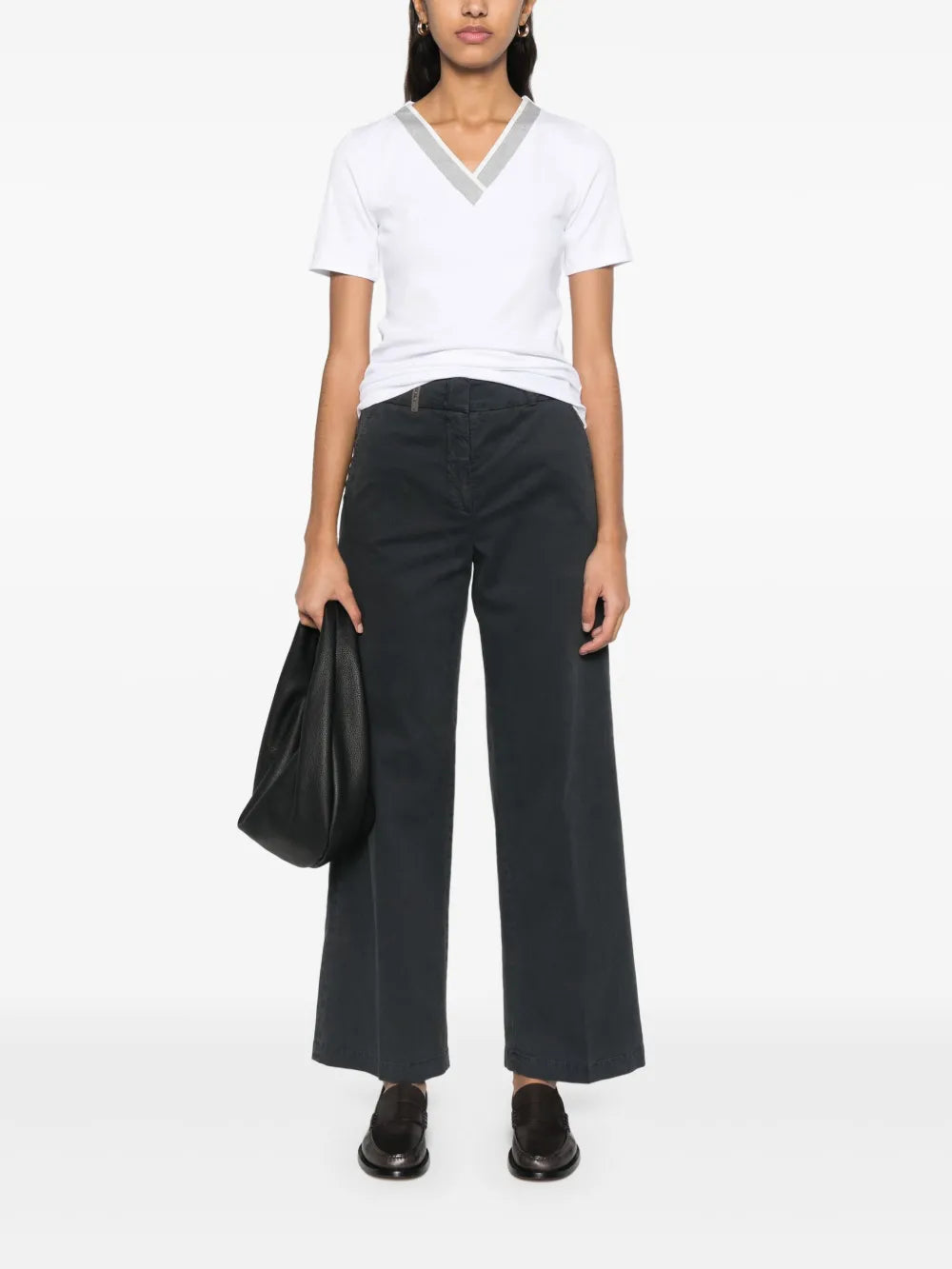Contrast-Collar T-Shirt