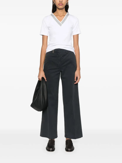 Contrast-Collar T-Shirt