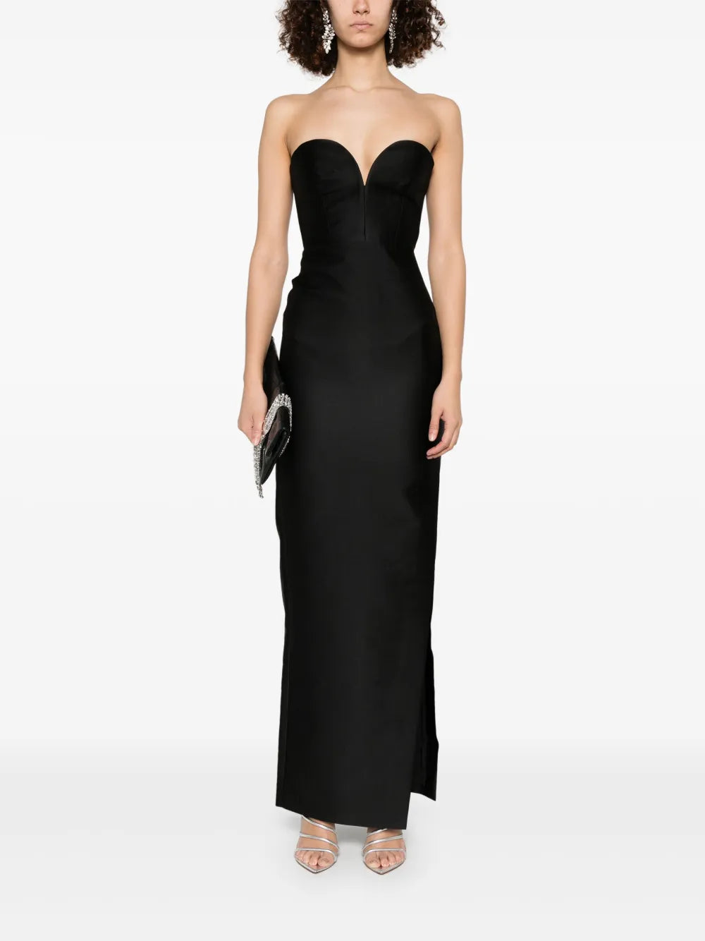 Sweetheart-Neck Taffeta Gown
