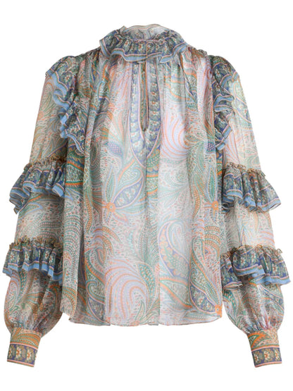 Ruffled Silk Blouse