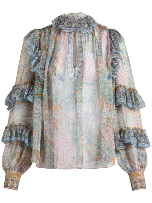 Ruffled Silk Blouse