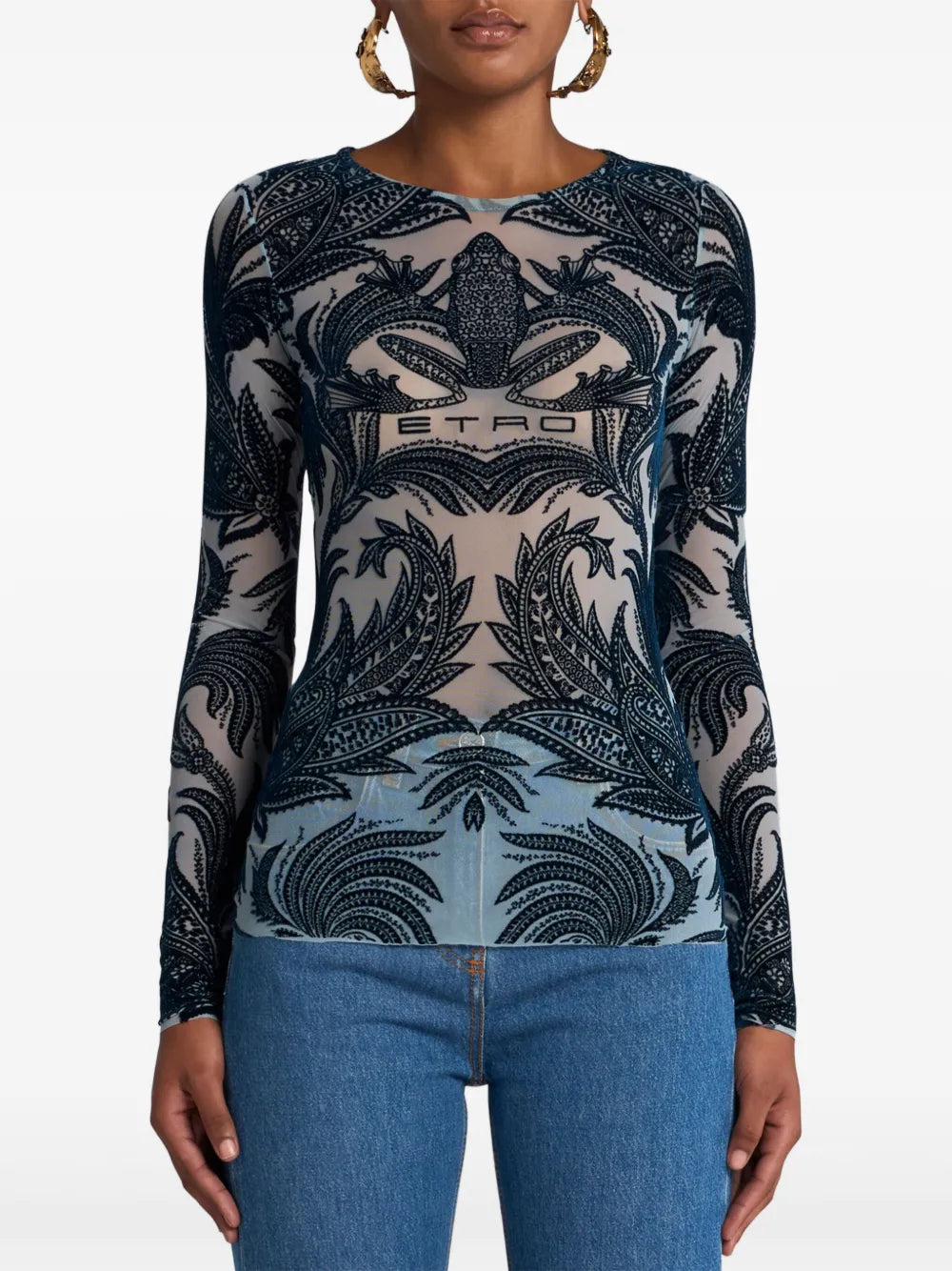 Flocked Tulle Top