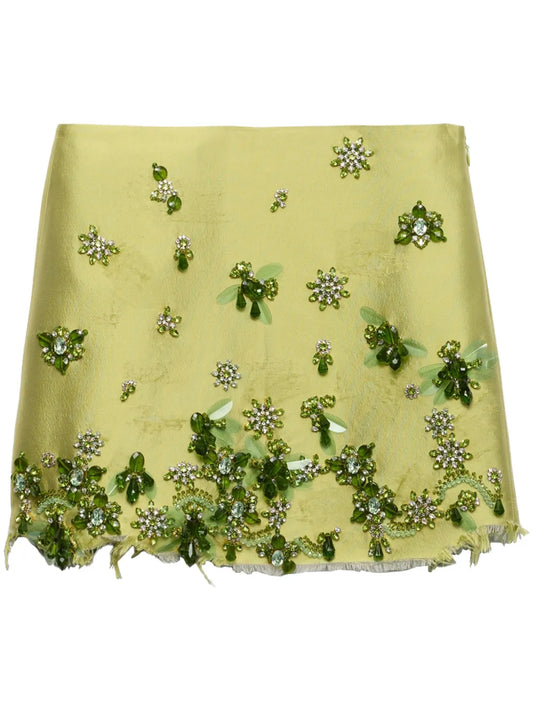 Crystal-Embellished Mini Skirt