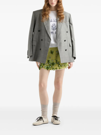 Crystal-Embellished Mini Skirt