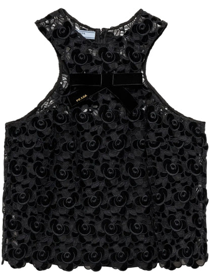 Camellia Embroidered Cropped Top