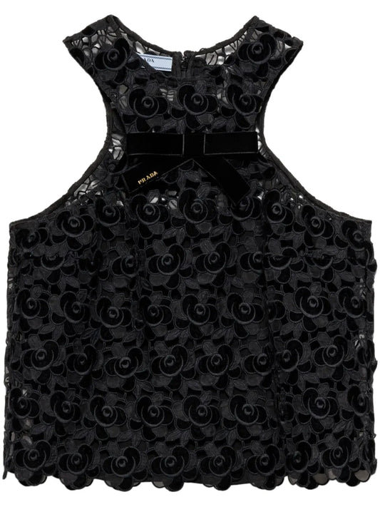 Camellia Embroidered Cropped Top