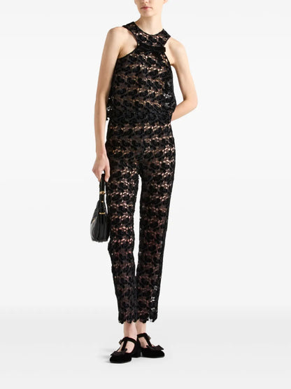 Camellia Embroidered Cropped Top