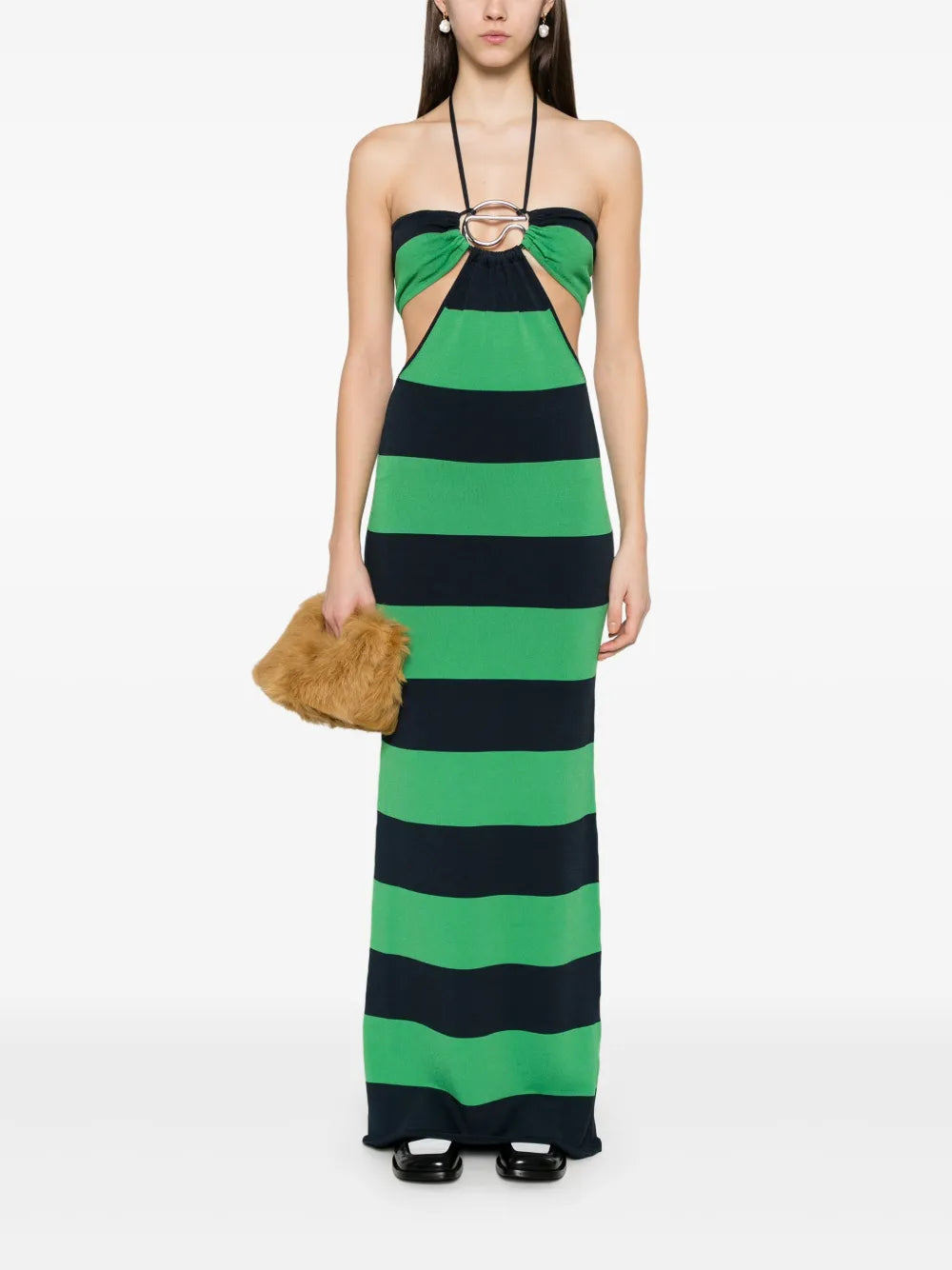 Knitted Striped Midi Dress