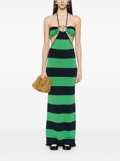 Knitted Striped Midi Dress