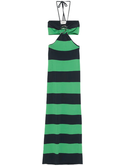 Knitted Striped Midi Dress