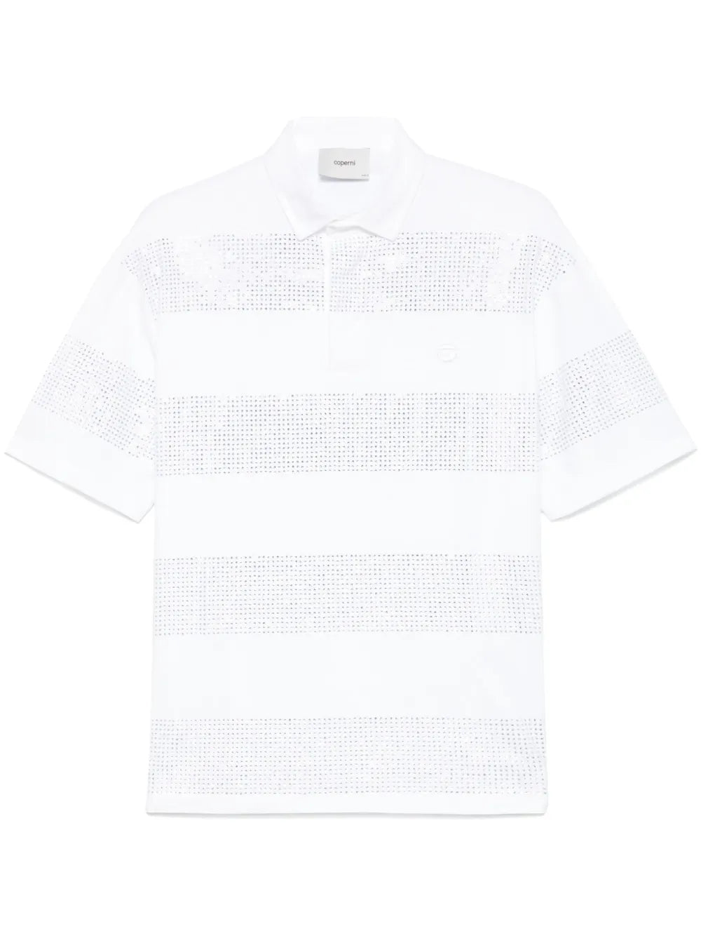Crystal-Striped Polo Shirt