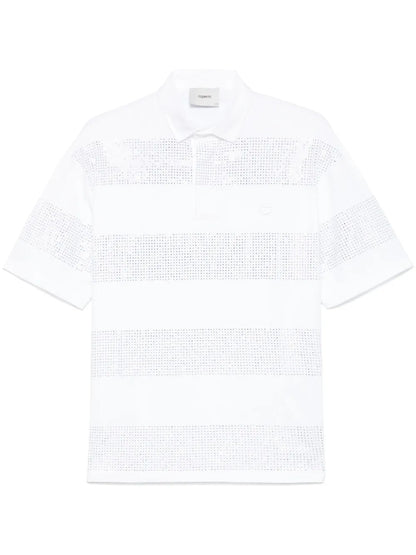 Crystal-Striped Polo Shirt