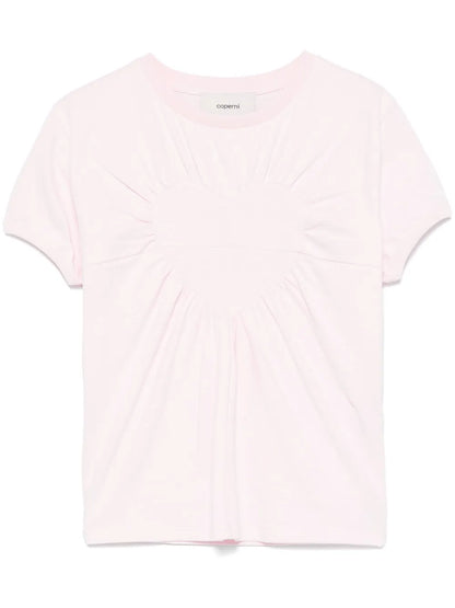 Gathered Heart-Motif T-Shirt