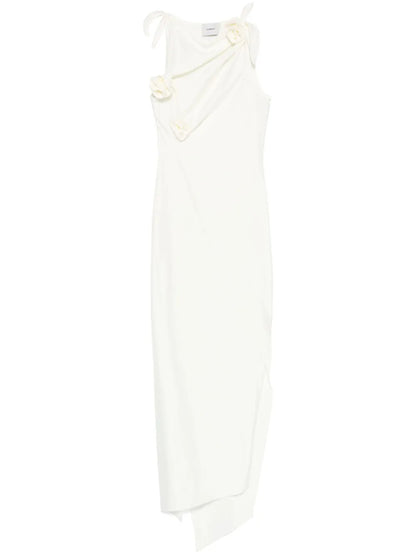 Asymmetric Flower Maxi Dress