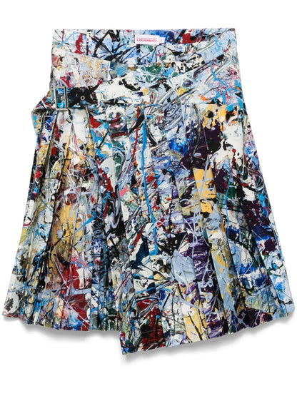 Graphic-Print Mini Skirt