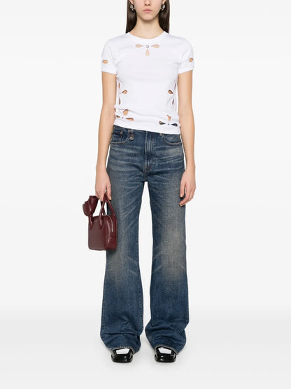 Petal-Embroidered T-Shirt