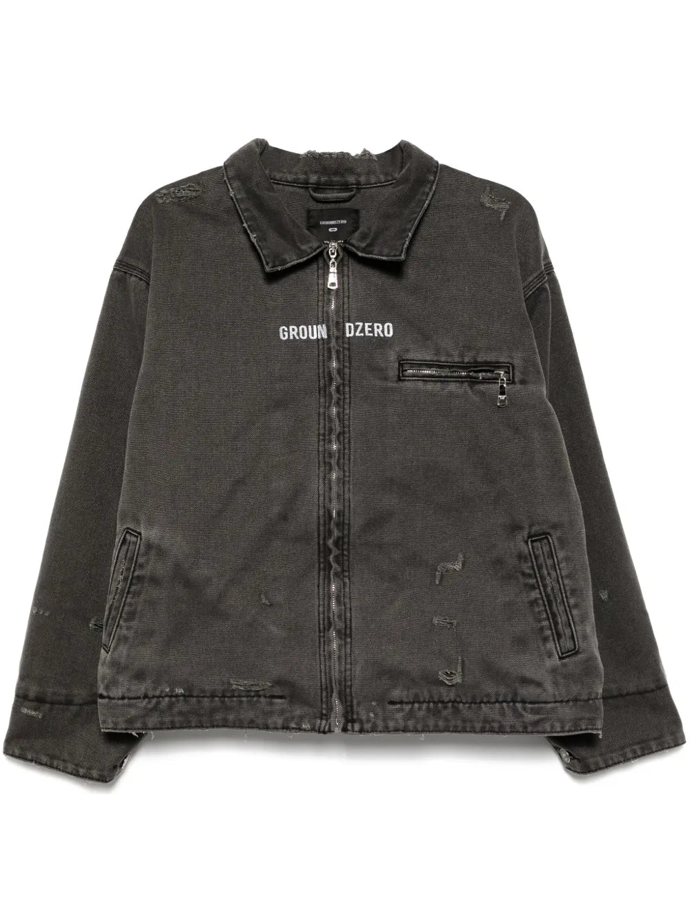 Distressed Zip-Up Jacket