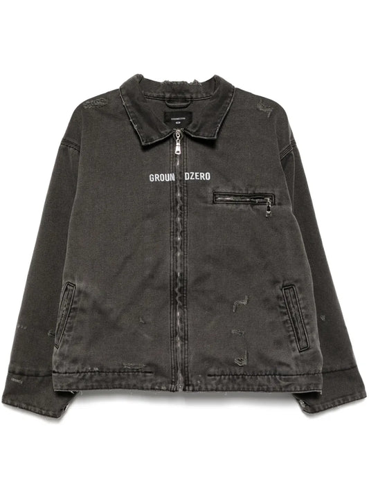 Distressed Zip-Up Jacket