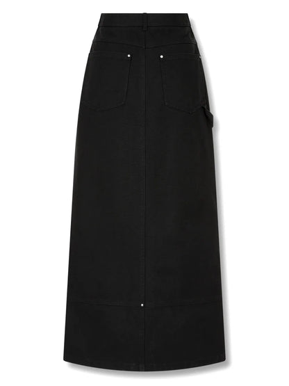 Cotton Seam-Detail Maxi Skirt