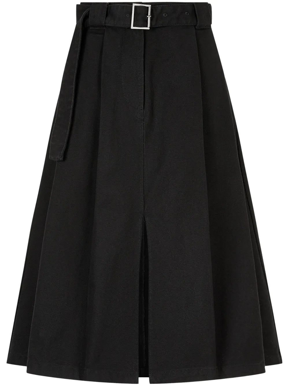 Belted Two-Tuck Midi Skirt