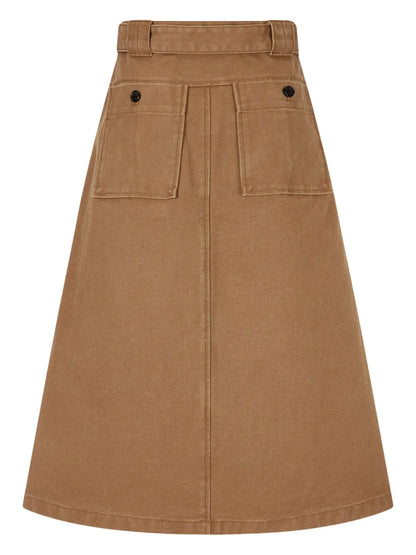 Belted Two-Tuck Skirt