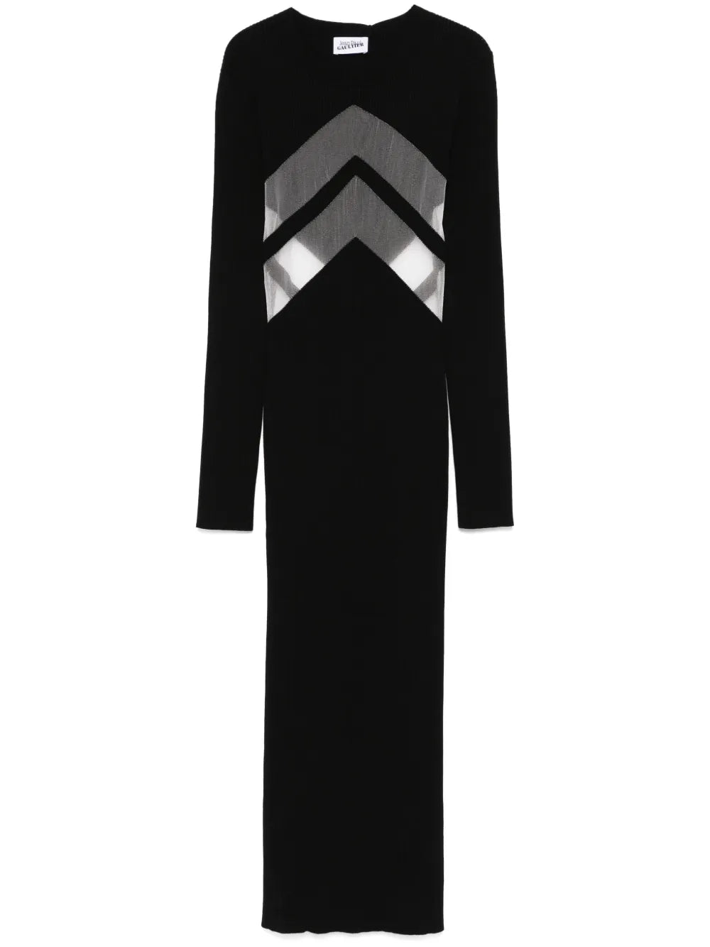 Semi-Sheer Panels Midi Dress