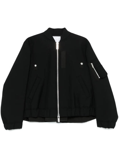 Invert-Pleat Bomber Jacket