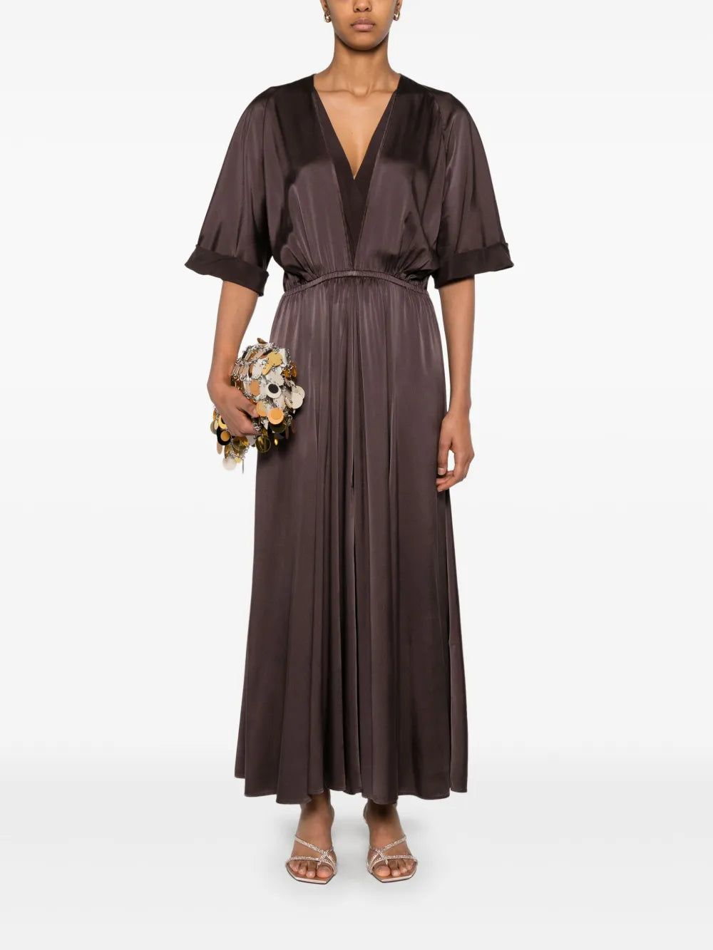 Half–Sleeve Maxi Dress
