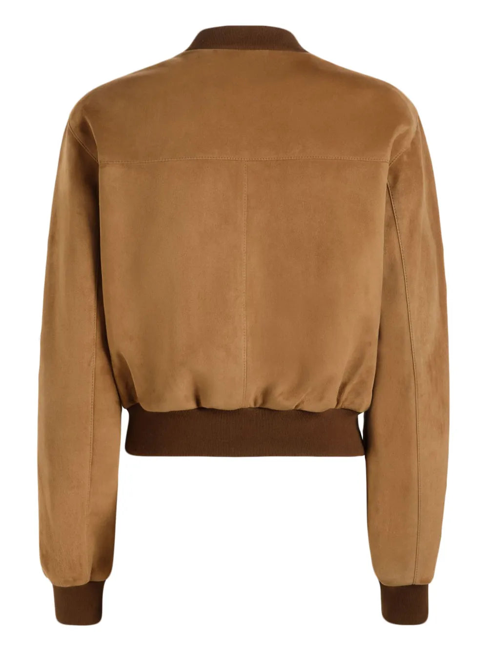 Zip-Fastened Suede Bomber Jacket