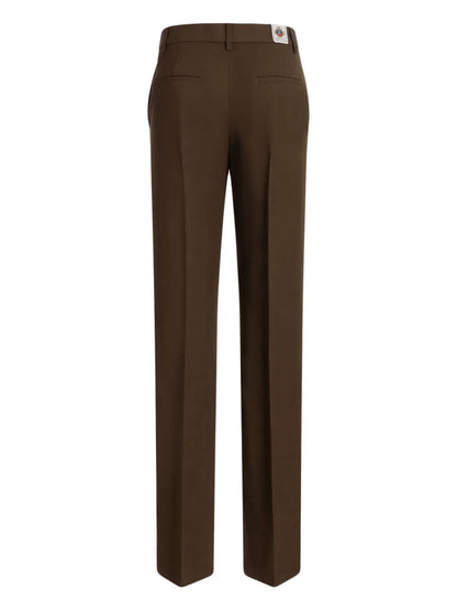 Pressed Crease Straight-Leg Pants